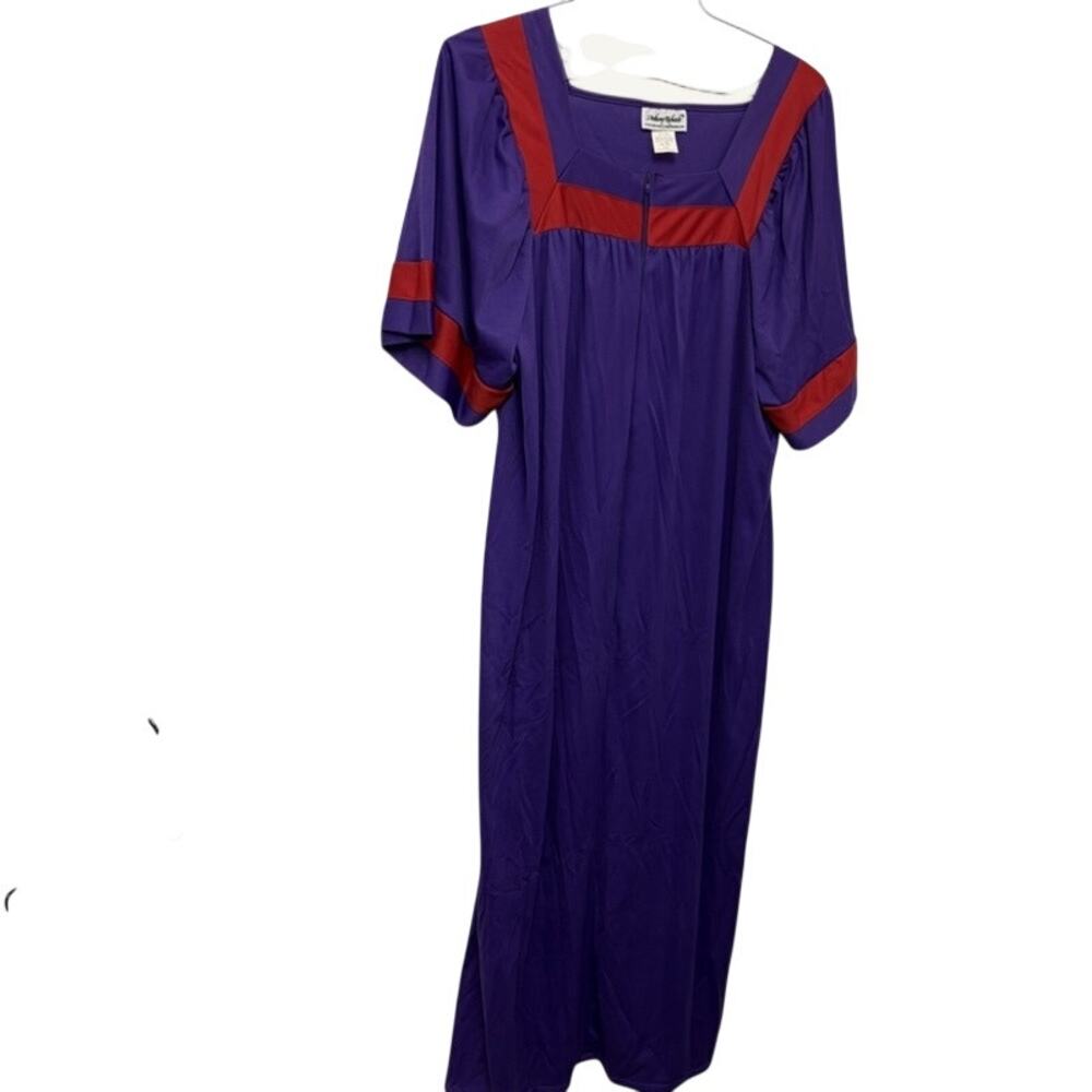 Anthony Richards Purple Red Quarter-Zip Nightgown Lounger Dress Size L